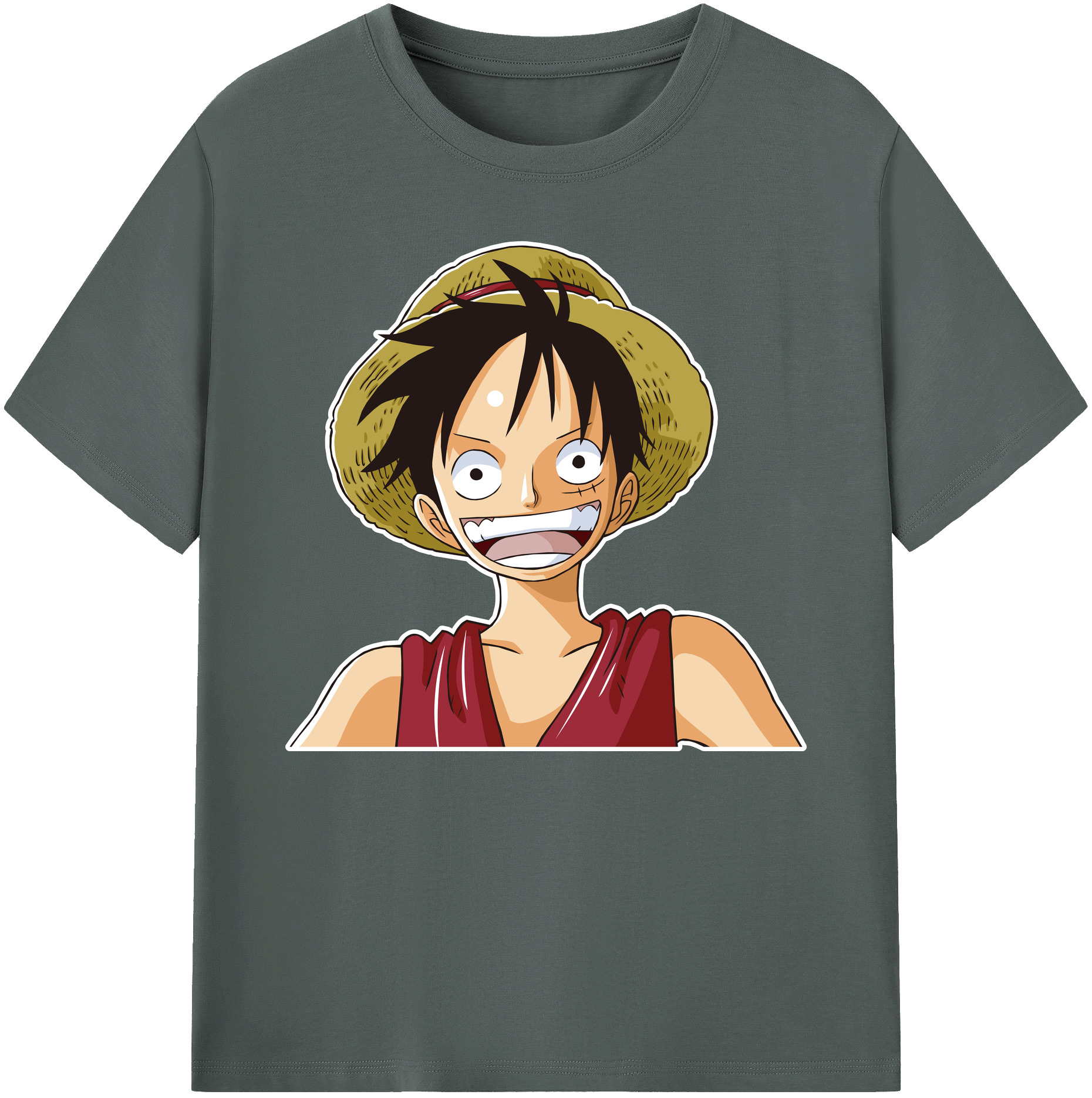 ワンピース モンキー・D・ルフィ ONE PIECE Monkey D. Luffy 綿100％ メンズ半袖Tシャツ｜肌触りやわらか＆通気性